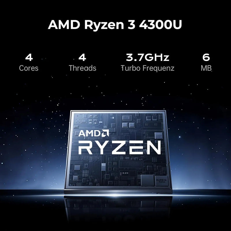 KAMRUI AX17PRO Laptop 17.3Inch AMD Ryzen3 4300U up to 3.7GHz 16GB DDR4 512GB M.2 SSD 62.7Wh Battery 1920P FHD Win11 Computer