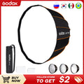 Godox Quickly Release Parabolic Deep Softbox QR-P70 70CM QR-P90 90CM QR-P120 120CM with Honeycomb Grid for Bowens Mount Studio F