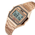 Unisex Digital Bracelet Watches Luxury Stainless Steel Strap LED Waterproof Chronograph Fashion Alarm - Visuel 10 | SAMAG