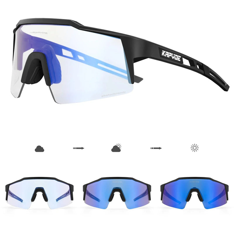 Kapvoe Red Photochromic Cycling Sunglasses for Men Blue | SAMAG