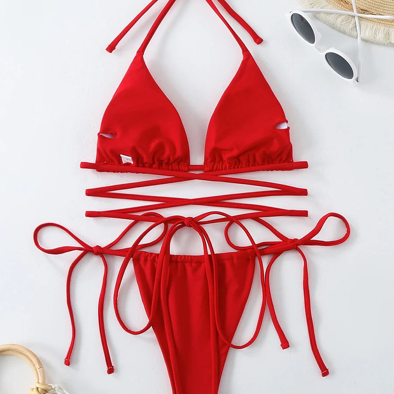 Sexy Micro Bikini Criss Cross Swimwear Bandage Woman | SAMAG