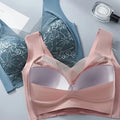 FallSweet 4PCS Plus Size Ice Silk Bra for Women Seamless Push Up Bralette Wireless Lace Brassiere Summer Underwear Lingerie Tops