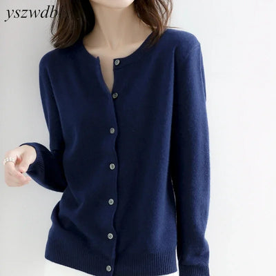 YSZWDBLX Women Cardigans Sweater O - neck Spring Autumn | SAMAG