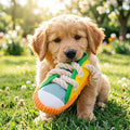 Squeaky Dog Toy Shoe Shape for Small Medium Dogs Puppy Chew Toys Teeth Cleaning Durable Interactive Pet Toys 3 Colors