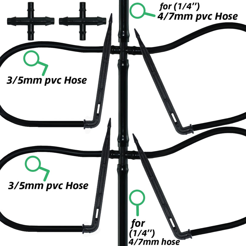 Garden Automatic Watering System Drip Irrigation Kit 4-Way 4/7mm to 3/5mm Hose Dripper for Pot Plant Vegetable Bonsai Greenhouse