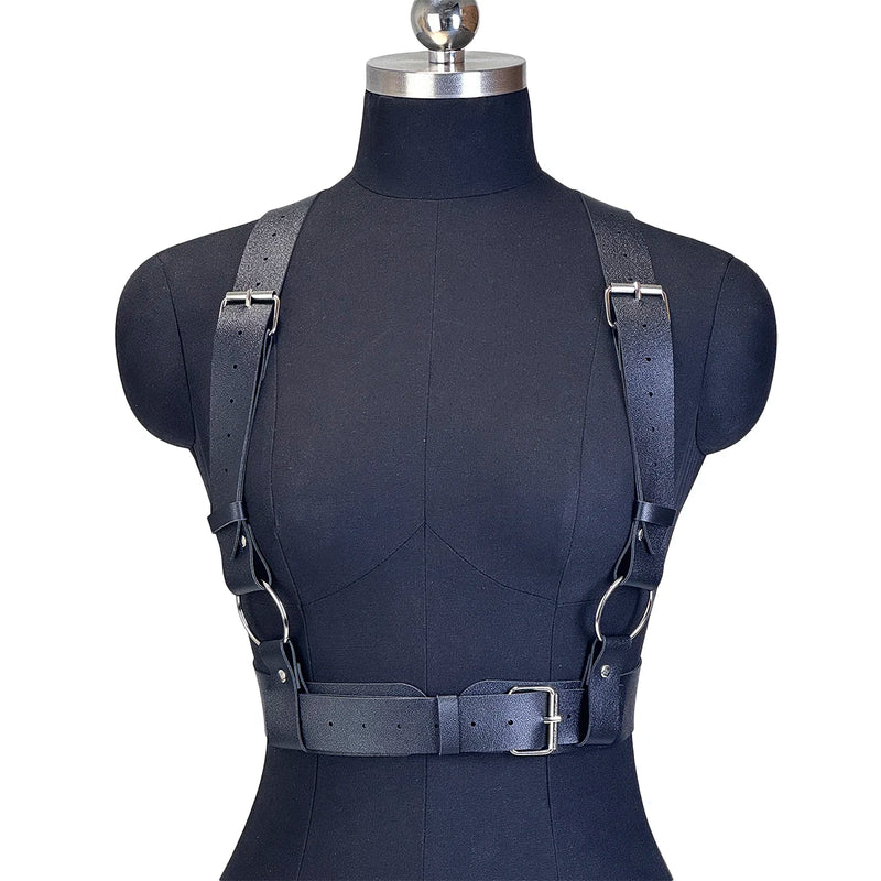 Fashion Wide Leather Waist Belt for Women Punk Gothic Body Chest Harness Belt Harajuku Suspenders Clothing Accessories