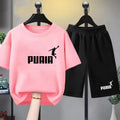 Children T-shirt+Shorts Basketball Letter Print Summer | SAMAG
