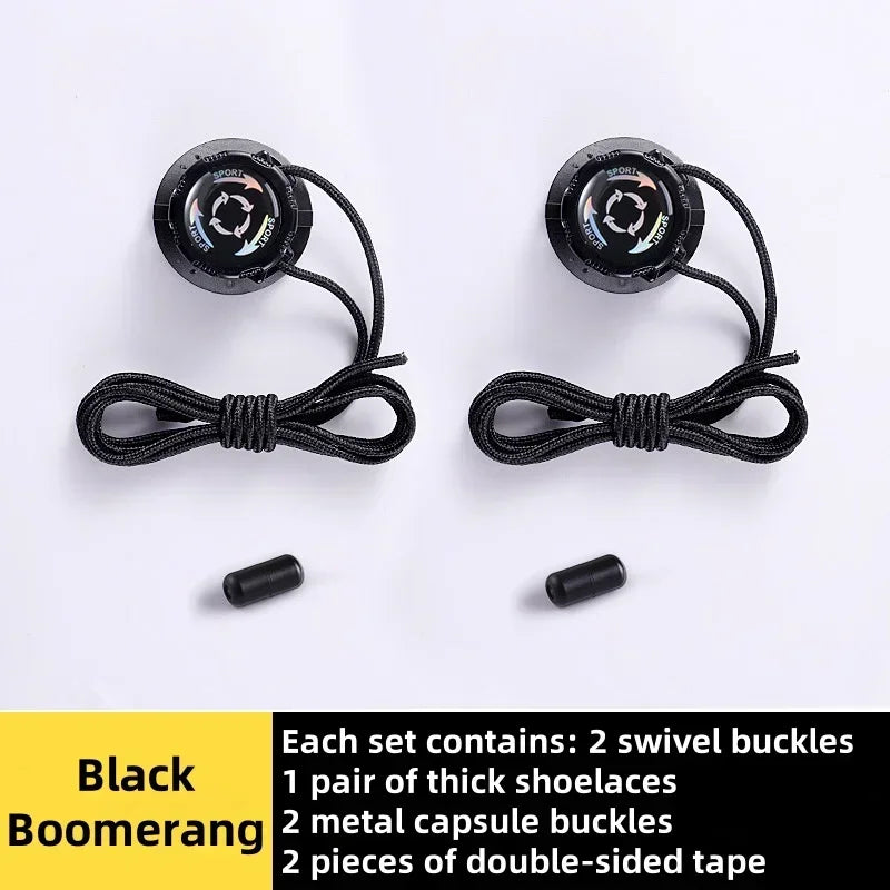 easy installation Automatic Shoelaces Without ties Black white Swivel Buckle Laces Thick Rope Sneakers Shoelace Shoe Accessories
