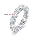 5mm D Color Moissanite Row Ring 925 Sterling Silver Diamond Wedding Band Rings For Women Certified Fine Jewelry Gift Houtros