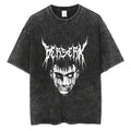 Japanese Anime Berserk Retro Washed T-shirt Men and Women New Summer Harajuku Clothing Casual Round Neck Short Sleeved Top