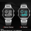 Luxury Men's Wristwatch Multifunction LED Digital Watch Alloy Strap Classic Business 7 - colors Luminous - Visuel 5 | SAMAG