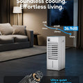 Windowless Portable Air Conditioner, 24.1" Evaporative Air Cooler with Remote, 3 Speeds, Digital Display, 12H Timer, 2 Gal Water Tank