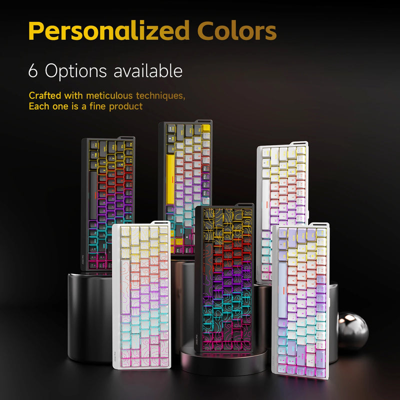 AJAZZ NK68V2 Single-Mode Wired Mechanical Keyboard Portable Gaming Keyboard RGB Hot-Swappable PC Lightweight Mechanical Keyboard