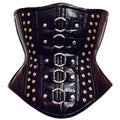 Annzley's new patent leather metal ring decoration with steel bone waist zipper corset for outer wear punk half chest waist seal