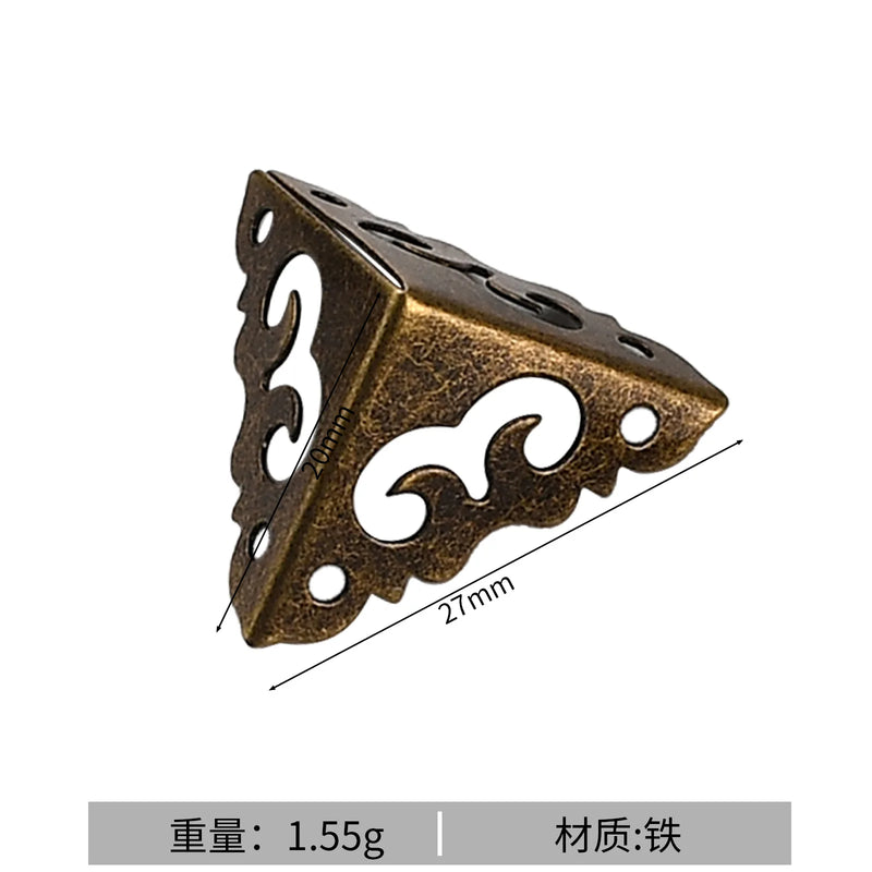 20pcs Retro metal corner protectors with cloud-patterned wood box iron corners decorative protective edge guards all four sides
