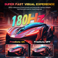 Gawfolk 27 inch Curved Gaming Monitor,180Hz PC Monitor Full HD 1080P, Frameless 1800R Computer Display with FreeSync & Eye-Care