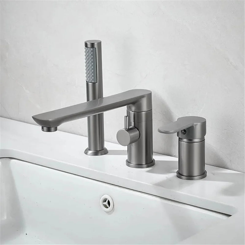 Brushed Gold Bathtub Faucet Widespread Bathtub Sink Mixer Tap black Brass Bathroom Bath Shower Faucet with Hand shower Head