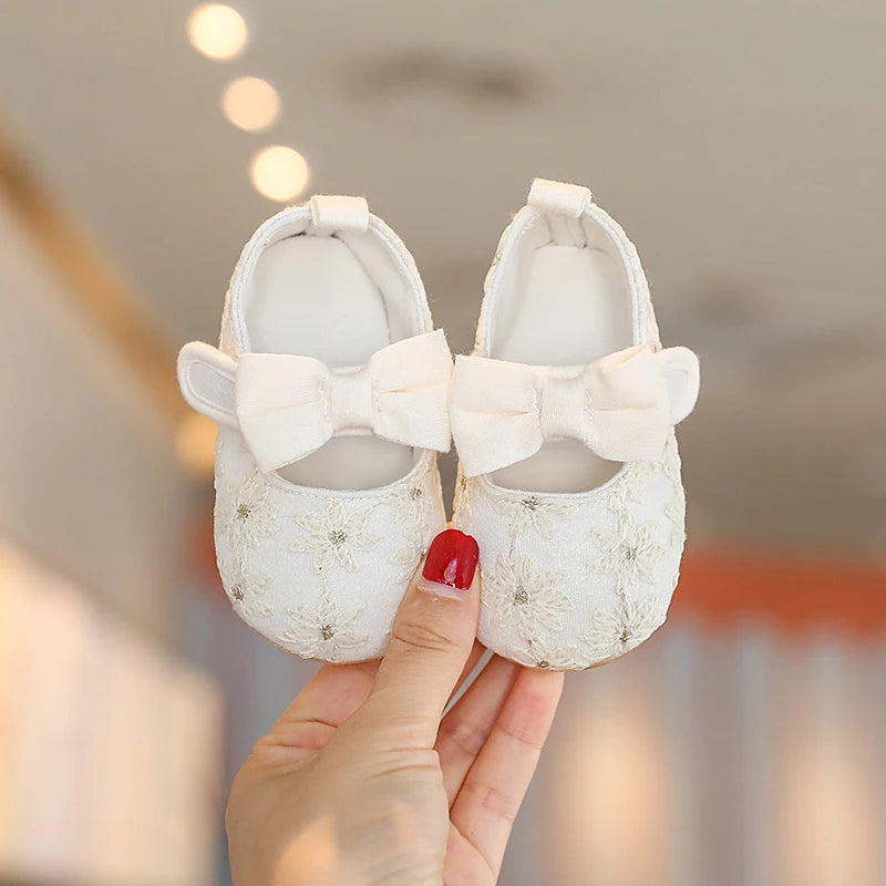 NEW Baby Baptist Shoes Girl Boy Shoes Lace Rubber Sole Anti-slip Toddler First Walkers Infant Crib Shoes Newborn Girl Moccasins