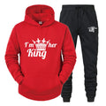 Lover Tracksuit Hoodies Printing QUEEN KING Couple Sweatshirt Plus Size Hooded Clothes Women Two Piece Set - View 28 | SAMAG