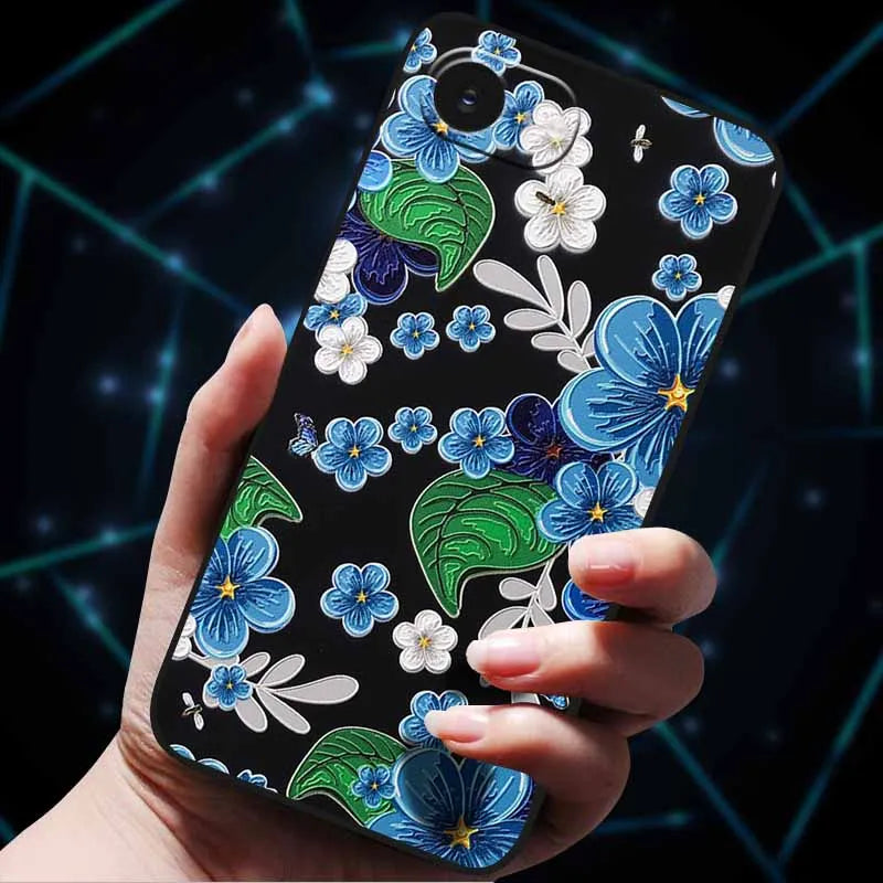 3D Flowers Emboss Fundas For iphone 16E Case iphone16 E Soft Silicone Phone Cases for iphone16 16 Back Cover Coque iphone16e Bag