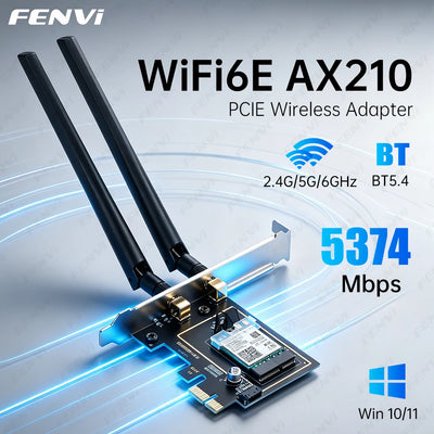 WiFi 6E AX210 PCI - E Adapter BT 5.3 5374Mbps Tri - band 2.4G/5G/6Ghz 802.11AX Wireless Network Wi - Fi 6 Card For PC | SAMAG