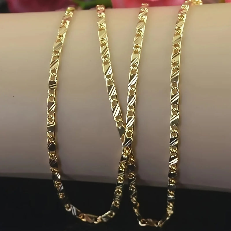 Exquisite Fashion 18K Gold Filled Necklace For Women Men Size 16-30 Inch Chain Necklaces Versatile Elegant and Perfect Jewelry