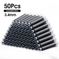 50pcs Fountain Pen Ink Cartridge Refills Bottle 4 Color Disposable Dia 3.4mm 2.6mm School Office Stationery Supplies CW-159