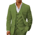 3 piece Linen Summer Men Suits for Wedding Groom Tuxedos 2026 Casual Beach Custom Man Suit Set Jacket Vest with Pants Man Fahion