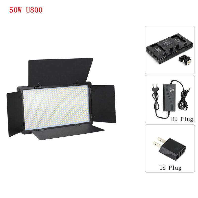 U800 U600 LED Photo Studio Video Light Recording Lighting Kit  Photography Panel Photographi Lamp For Youtube Game Live