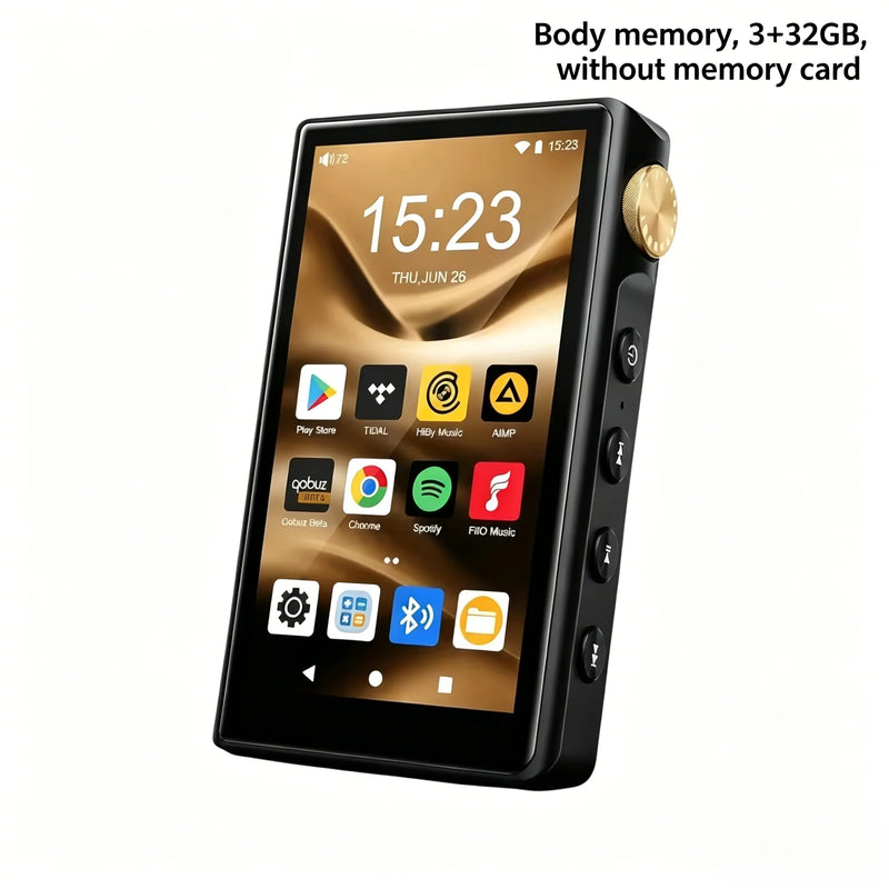 Hi Fi MP3 Player with Bluetooth and WiFi, Android 12, Lossless DSD High-Resolution Digital Audio, 32GB/80GB Memory, up to 512GB