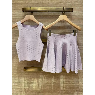 Early Spring Female Solid Color Hot Diamond Sleeveless | SAMAG