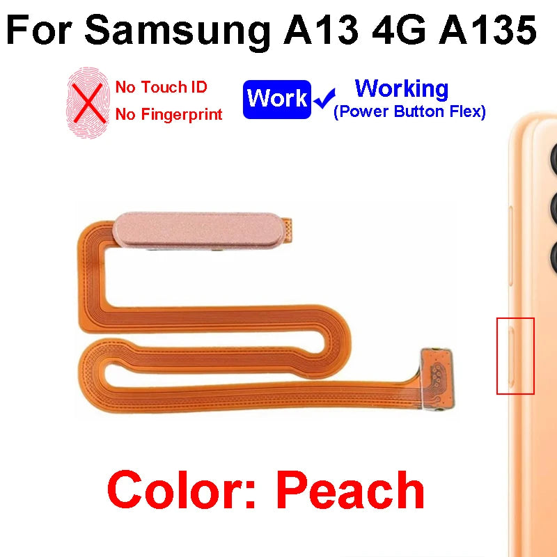 Fingerprint Sensor Touch ID Connector Flex Cable With Power Button For Samsung Galaxy A13 4G 5G A135 A136 Parts