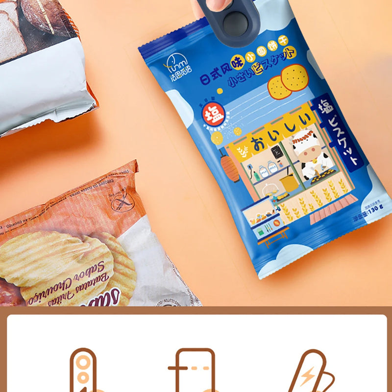 Mini Heat Bag Sealing Machine Plastic Bag Sealer Rechargeable Food Packing Bag Thermal Sealer Portable Plastic Bag Heat Sealer
