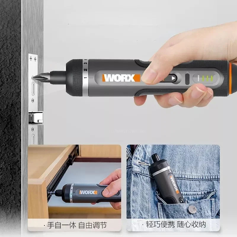 WORX WX242 4V Electrical Screwdriver Set Smart Cordless Electric USB Rechargeable 30 Bit Mini Drill Power - View 4 | SAMAG