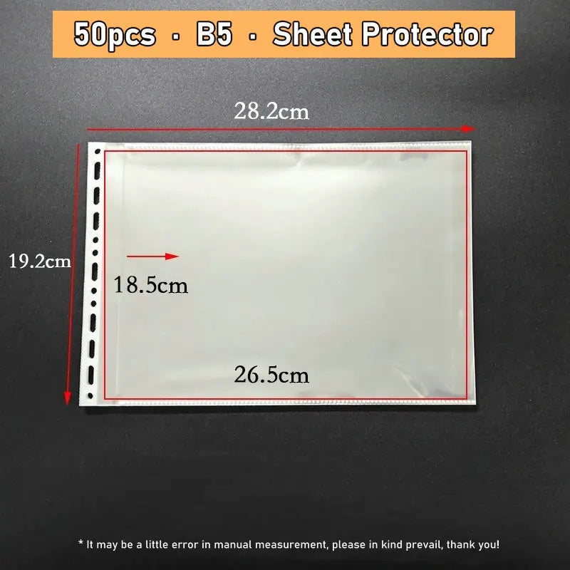 Horizontal A4 Ring Binder A3 Folder With Rings Transparent Protector Sheet A5 Wide Binder Landscape Binder Sleeves B5 File Cover