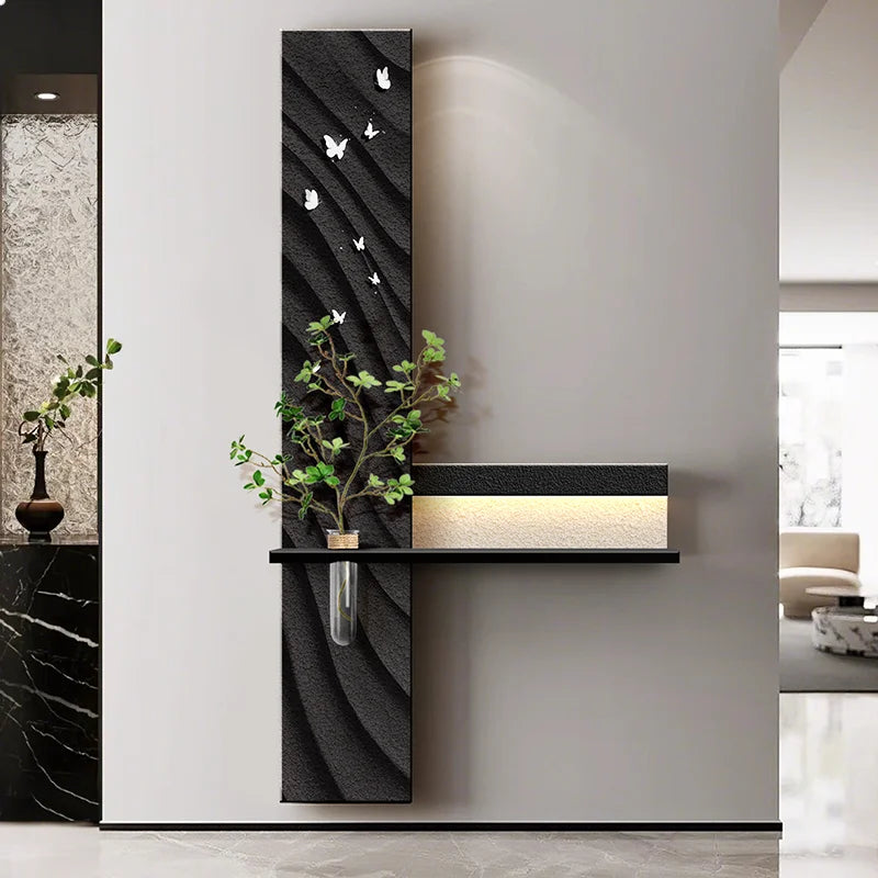 Hydroponic Green Plants Entrance LED Decorative Painting Sandstone Home Decoration Living Room Bedroom Corridor Mural Light