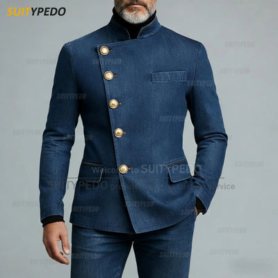 Fashion Denim Suits Sets for Men Single Breasted Regular | SAMAG