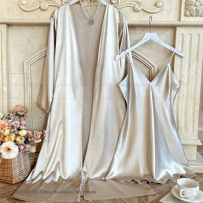 Bride Wedding Robe Dress Suit Women Rayon Bathrobe Gown | SAMAG