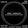 320g Ultralight 700C Carbon Rim 32mm Wide 25mm Inner Road Gravel Bicycle Wheel 30/35/40/45/50/55/60/65mm Depth Hook Hookless Rim