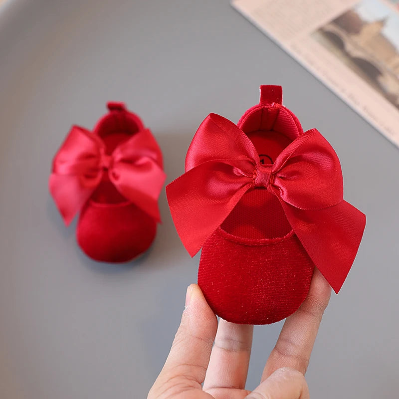 0-18 Months Red Girl Boy Newborn Baby Christmas Cute Cartoon Cotton Shoes Soft Sole Toddler Infant Walking Shoes