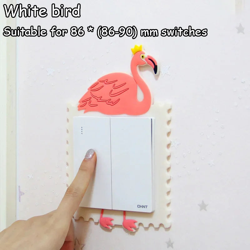 Lovely Cartoon Switch Stickers Luminous Socket Protective Cover Home Waterproof Wall Sticker Decorative Animal Switch Decoration
