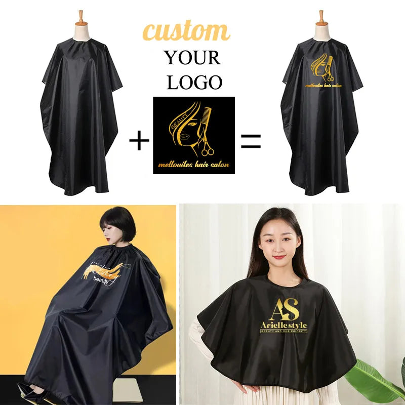 Waterproof Hair Cutting Gown Cape Apron Logo Customize Hairdressing Cape Haircut Cape Barber Styling Tools Mantella Parrucchiere
