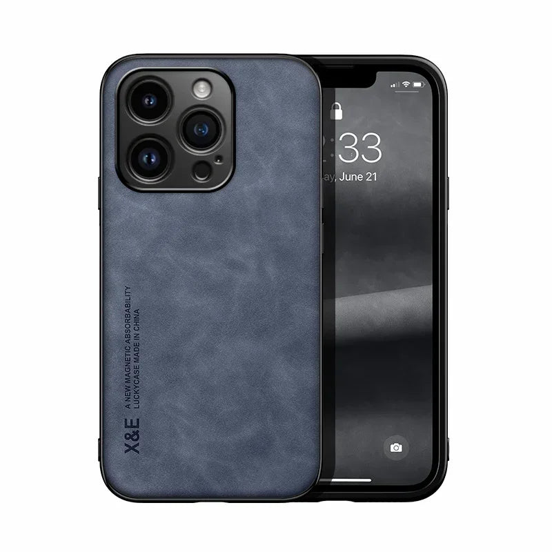Case For iPhone 17 16 16e 15 14 13 12 11 Pro Max Plus 13 12 Mini 8 7 SE Luxury Protective Cover Car Holder Phone Coque Fundas