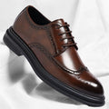 Men's Brogue Leather Shoes Fashionable Comfortable Business Formal Retro Derby Shoes UK Style Carved Floral Design-sjx26