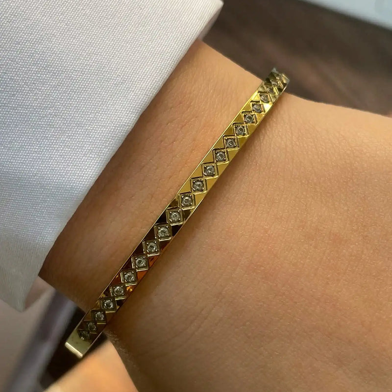 1PC Luxury Gold& Silver Horseshoe Bracelet,Chunky Chain Bracelet,Stainless Steel Chain,Unique Bracelet, for Daily & festival