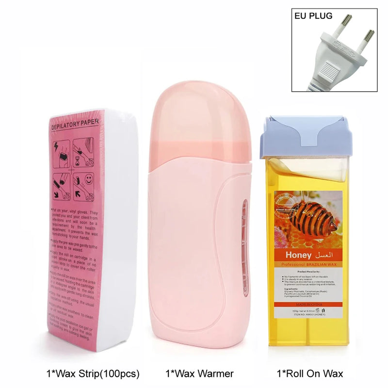 2026 Depilatory Wax Cream Hair Removal Roller Wax Heater Waxing Hot Cartridge Warmer Equipment Tool Waxing Kit Unisex Roll on