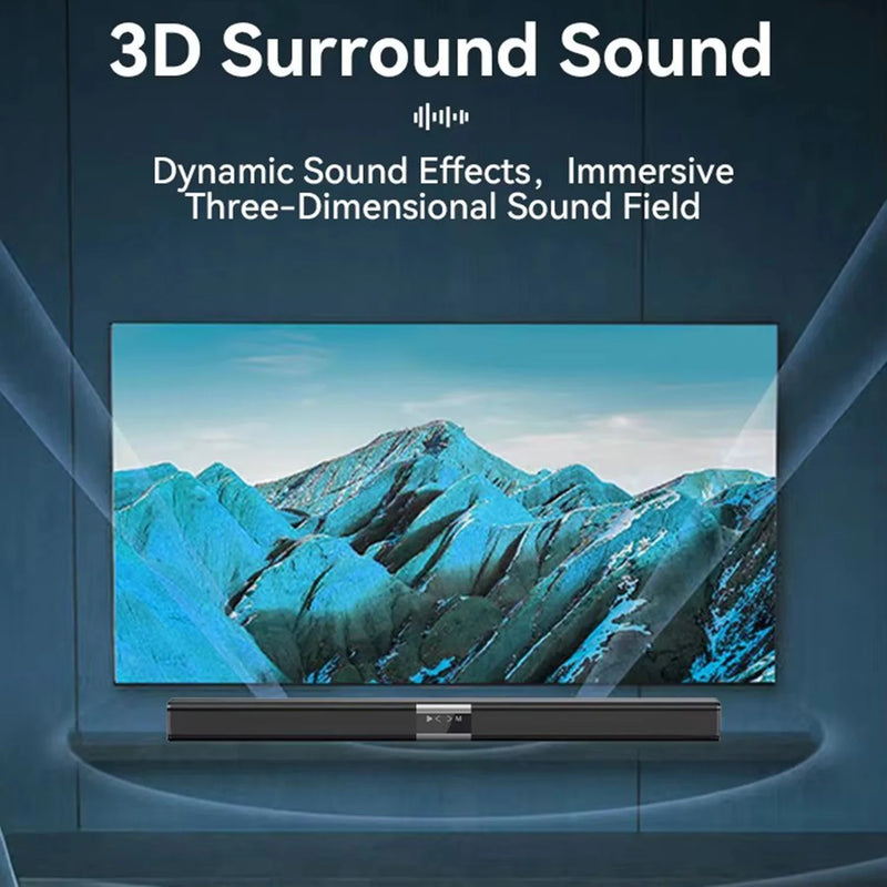 Soundbar Wireless Speaker, Built-in Battery, Dual-speaker Desktop Soundbar, Surround Sound, Home Theater TV Wireless Speaker