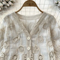 Embroidered Paisley Button - up Shirt Blouse Women's - View 3 | SAMAG