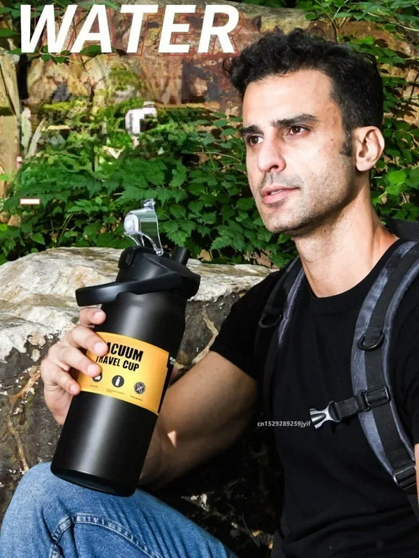 26oz/33oz/40oz/50oz Outdoor Thermos 304 Stainless Steel Thermal Mug Vacuum Flasks Cold and Hot Sports Water Bottle with Straw