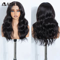 NOBLE Synthetic Lace Front Wig 20 Inch 6X4 Dark Brown Body Wave Natural Hairline Heat Resistant For Brazilian Women Lace Wig